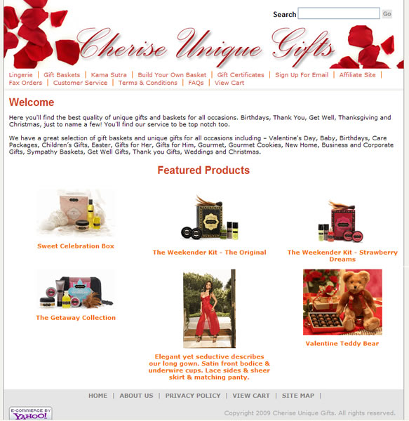Cherise Unique Gifts Website