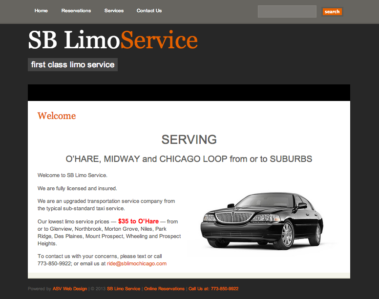 SB Limo Service First Class Limo ServiceSB Limo Service 35 to and from O Hare SB Limo Service